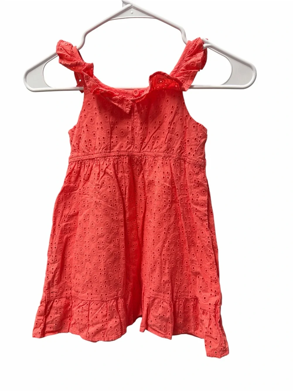 Gymboree Girls Eyelet Dress 3T NWT Pink Cotton Lined Ruffle Sleeveless Summer